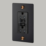 Buster + Punch Complete Metal Duplex 15 Amp GFCI Outlet - Black / Warm Sunset