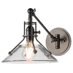 Henry Swing Arm Glass Wall Sconce - Oil Rubbed Bronze / Clear