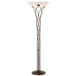 Lattice Torchiere Floor Lamp - Bronze / Opal