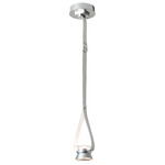 Snaps Pendant w/Metal Cone - Sterling / Clear