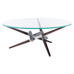 Crux Wood Coffee Table - Sterling / Clear