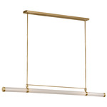 Alo Linear Chandelier - Natural Brass