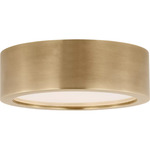 Cerne Mini Ceiling Flush Light - Natural Brass / White Acrylic
