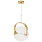 Fues Pendant - Natural Brass / Clear