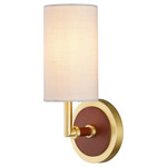 Ellerston Wall Sconce - Brushed Brass / White