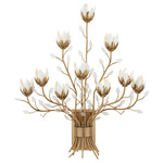 Star Magnolia Wall Sconce - Antique Brass / Clear