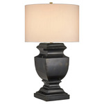 Balustrade Table Lamp - Distressed Light Black / Off White