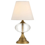 Sashay Portable Table Lamp - Polished Antique Brass / Clear
