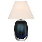 Danza Portable Table Lamp - Blue / Off White