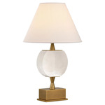 Meandro Portable Table Lamp - Antique Brass / Off White