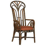 Benin Throne Armchair - Brown / Linho Adobe