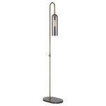 Severn Floor Lamp - Antique Brass / Smoke