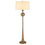 Boullee Floor Lamp - Antique Brass / Beige