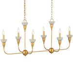 Aurelia Frost Rectangular Chandelier - Contemporary Gold Leaf / Frosted