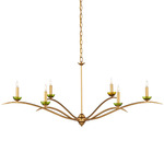 Flannery Chandelier - Gold Leaf / Green