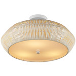 Antibes Semi Flush Ceiling Light - Bleached Natural / White