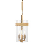 Sudeley Pendant - Satin Brass / Clear