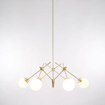 Shea Chandelier - Overstock - Natural Brass / Opal