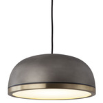 Molly Pendant - Overstock - Brushed Brass Ring/ Pewter Dome
