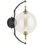 Otto Sphere Wall Sconce - Overstock - Black / Brass Accents / Clear