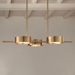 Sound Linear Chandelier - Overstock - Brushed Gold / Diffused Lens