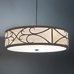 Tambour 13224 Pendant - Overstock - Cast Bronze / White Swirl