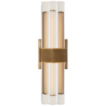 Fascio Bathroom Vanity Light - Overstock - Hand-Rubbed Antique Brass / Crystal