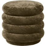 Round Pouf - Overstock - Faded Velvet Forest