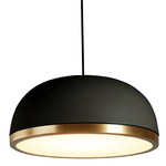 Molly Pendant - Overstock - Brushed Brass Ring/ Sand Black Dome