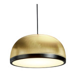 Molly Pendant - Overstock - Sand Black Ring/ Brushed Brass Dome