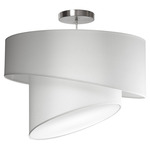 Twist Pendant - Overstock - Brushed Nickel / White Silk