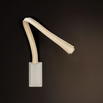 Flexiled Wall Reading Light w/o Switch - Overstock - Satin Nickel / Ivory Leather