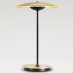 LED-Ginger Portable Table Lamp - Overstock - Matte Black / Brushed Brass / Brushed Brass Interior