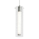 Bari Color-Select Pendant - Satin Nickel / Clear Swirl