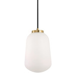 Olivia Color-Select Pendant - Antique Brass / White