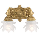 Mayfield Double Wall Sconce - Aged Brass / Frosted