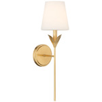 Broche Petal Wall Sconce - Antique Gold / White Glass