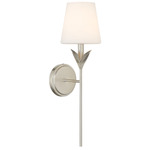 Broche Petal Wall Sconce - Antique Silver / White Glass