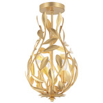 Broche Teardrop Semi Flush Ceiling Light - Antique Gold