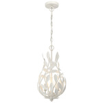 Broche Teardrop Chandelier - Matte White