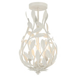 Broche Teardrop Semi Flush Ceiling Light - Matte White