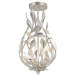 Broche Teardrop Semi Flush Ceiling Light - Antique Silver