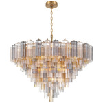 Addis Chain Hung Drop Chandelier - Aged Brass / Autumn