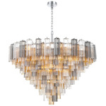 Addis Chain Hung Drop Chandelier - Polished Chrome / Autumn