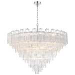 Addis Chain Hung Drop Chandelier - Polished Chrome / Clear