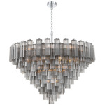 Addis Chain Hung Drop Chandelier - Polished Chrome / Smoke