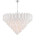 Addis Chain Hung Drop Chandelier - Polished Chrome / White