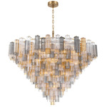 Addis Chain Hung Drop Chandelier - Aged Brass / Autumn