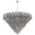 Addis Chain Hung Drop Chandelier - Polished Chrome / Smoke