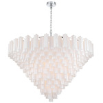 Addis Chain Hung Drop Chandelier - Polished Chrome / White
